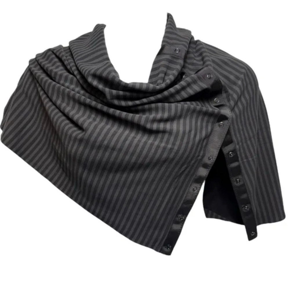 LULULEMON Athletica Vinyasa mini hyper stripe Black/Gray Convertible Wrap Scarf